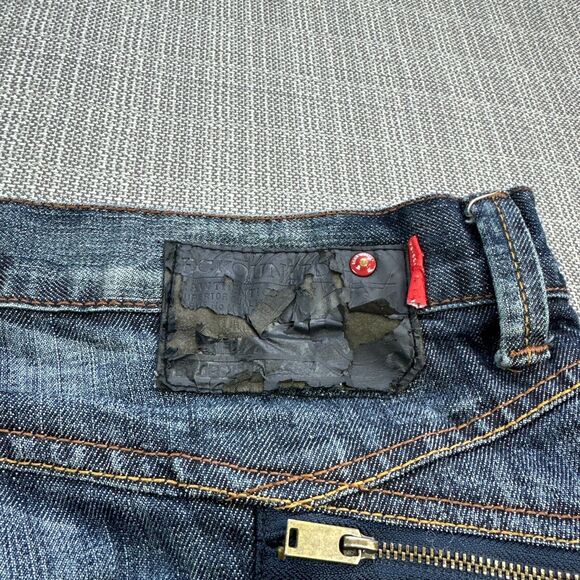 Eko Unltd Jeans Men 36x31 Relaxed 72 Unlimited Baggy Wide Leg Distressed Whisker - Picture 10 of 13